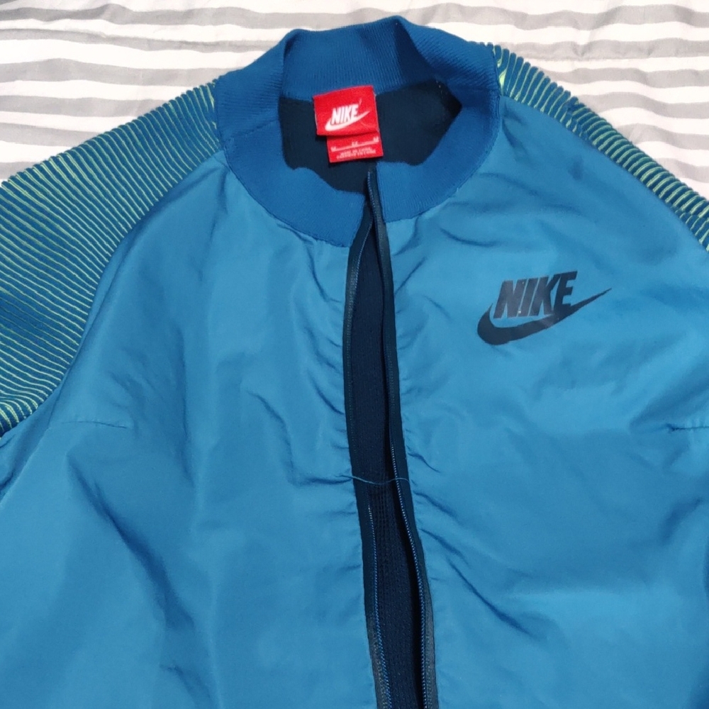 Nike Men's Teal and Navy Bomber Jacket
